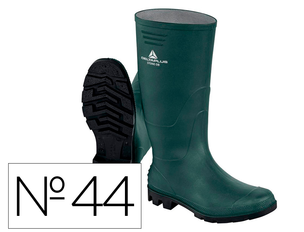 BOTAS DELTAPLUS DE SEGURIDAD STONE PVC VERDE SUELA DE TACOS TALLA 44