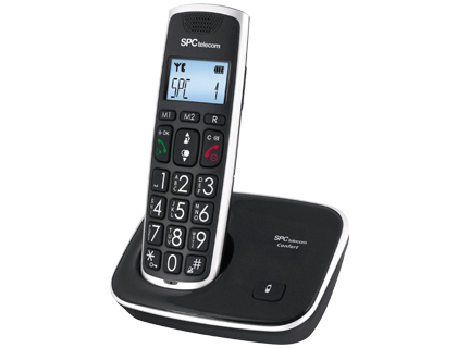 TELEFONO INALAMBRICO SPC TELECOM 7608N TECLAS DIGITOS Y PANTALLA EXTRA GRANDES COMPATIBLE AUDIFONOS